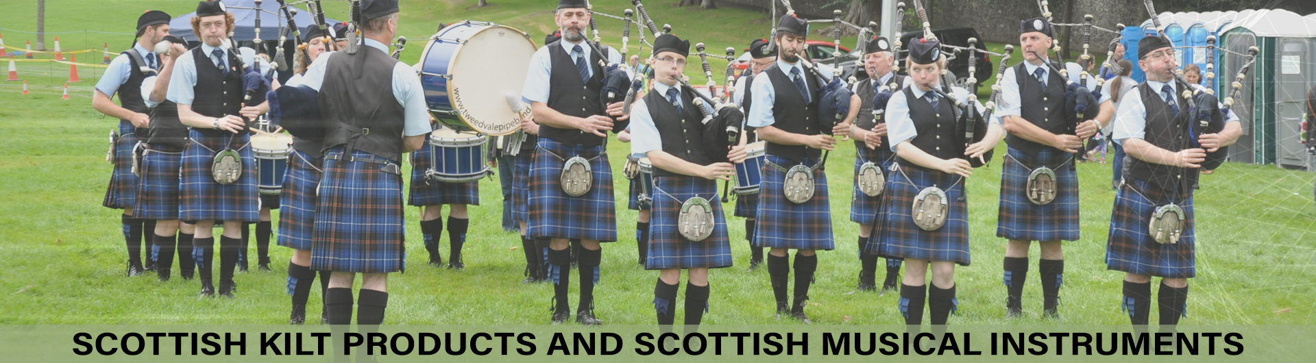 Scottish kilts & Instruments Banner